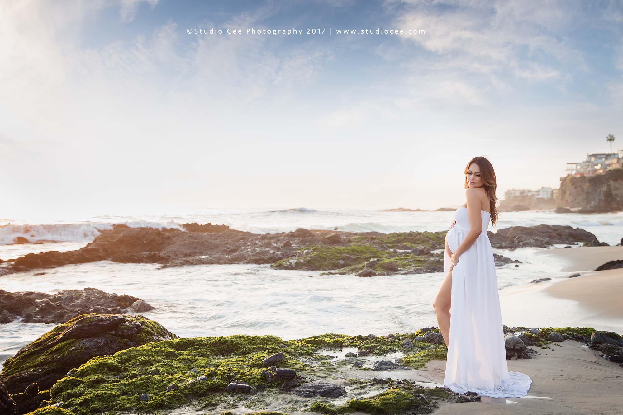 beach maternity session orange county